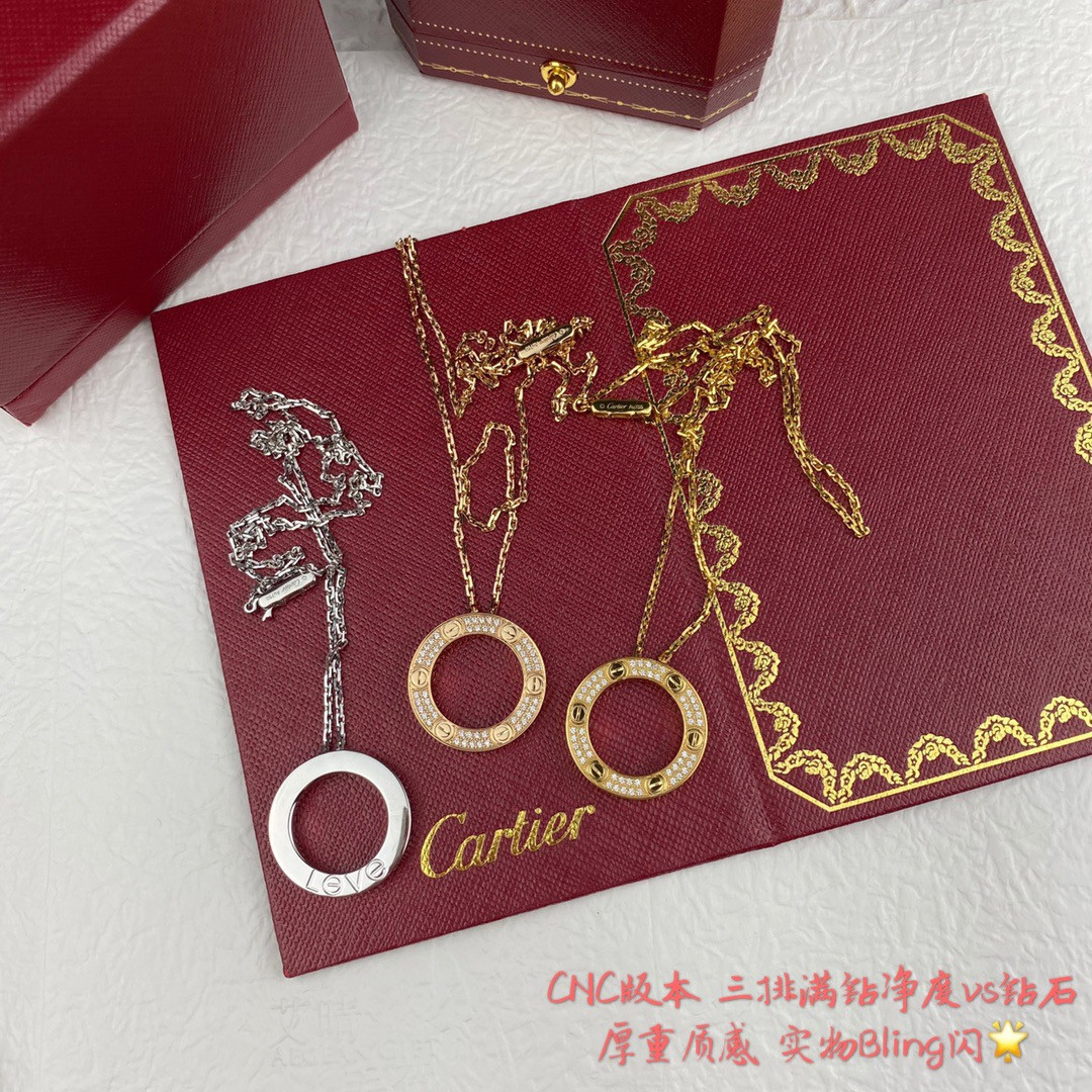 ca*t*er double-sided fully Di*m*nd-encrusted coin necklace