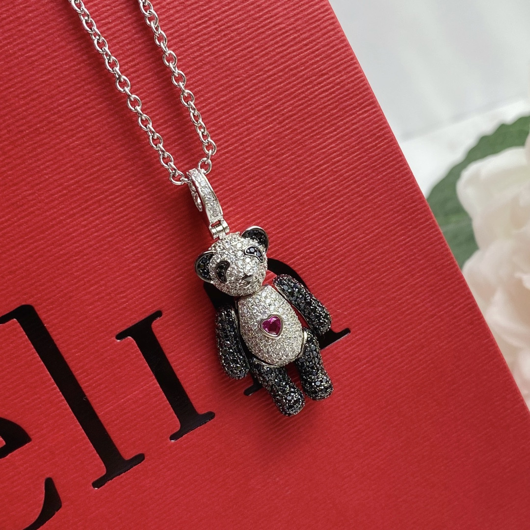 Qee1in love heart bear pendant necklace
