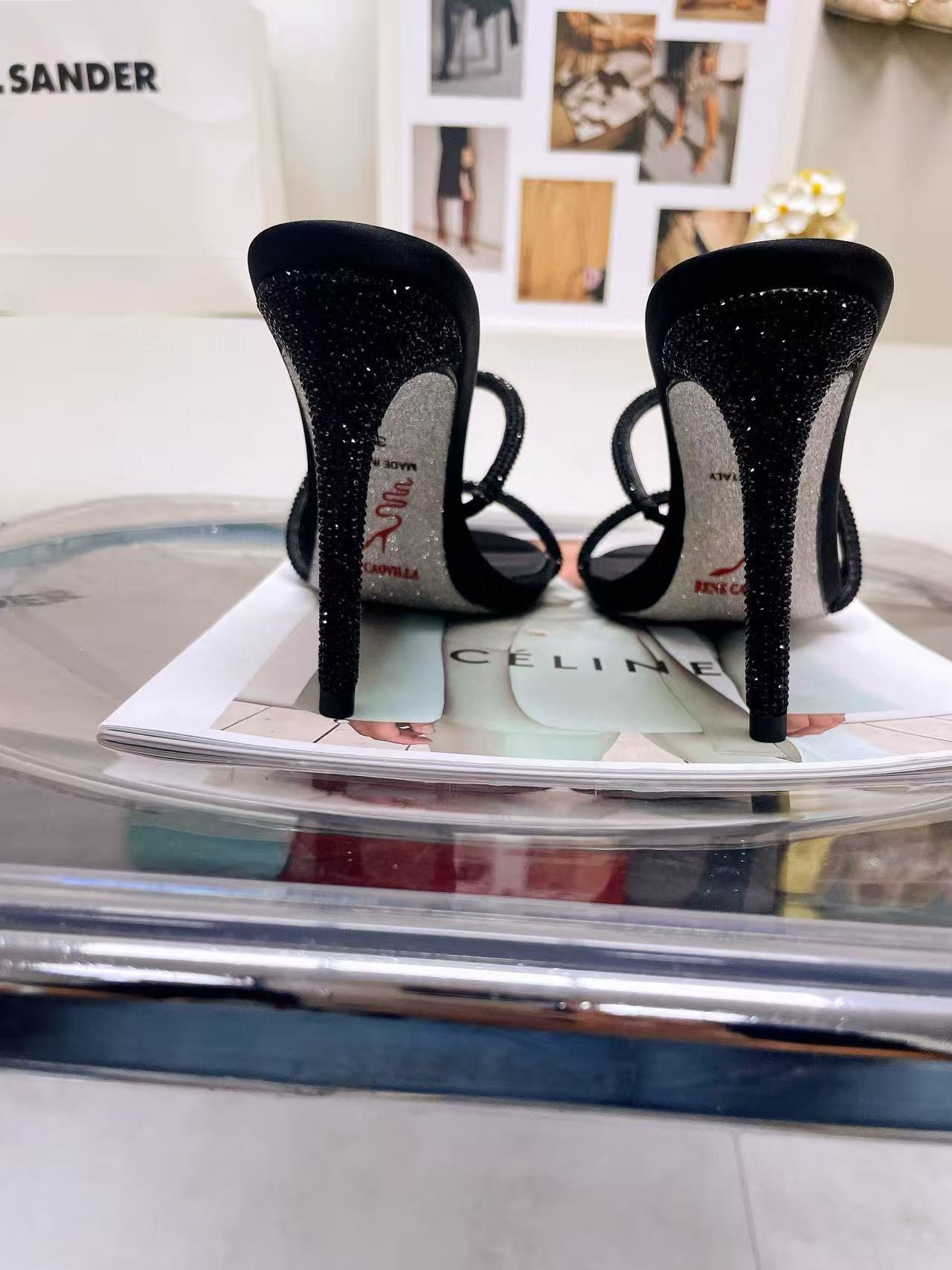 ua rené Ca0v1LLa open-toe crystal-embellished sandals 95mm