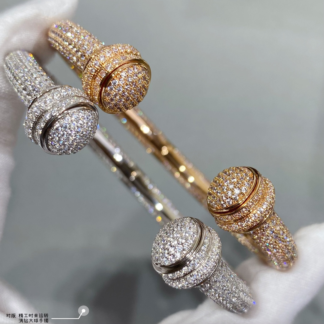 P1aget fully di*m*nd-encrusted large ball bracelet