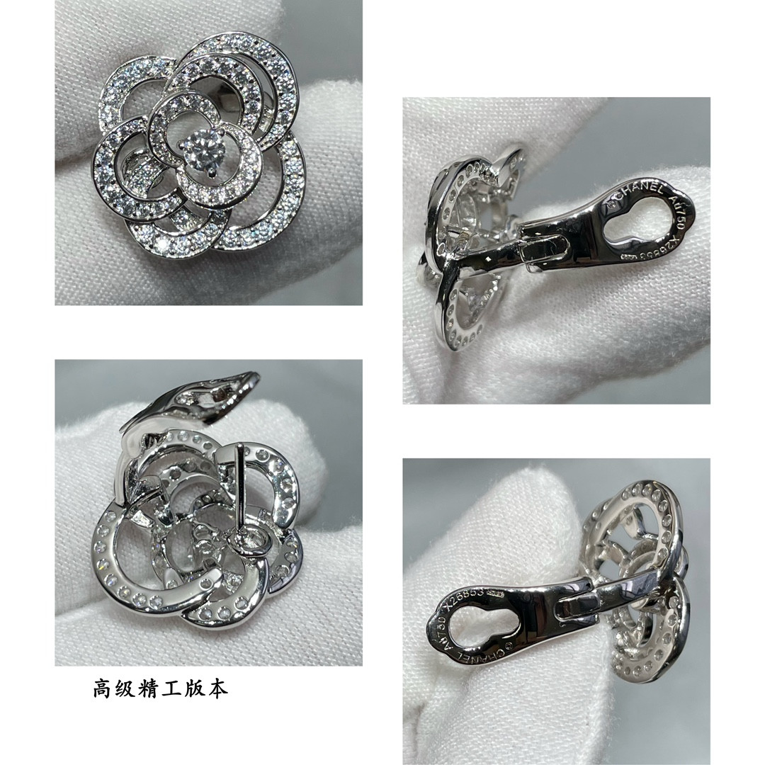Ch*el camellia earrings