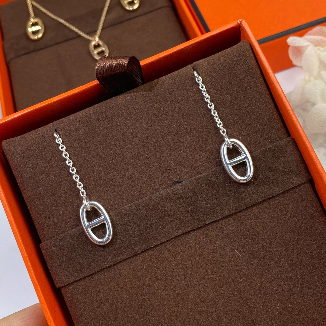 H**mes h farandole sterling silver earrings