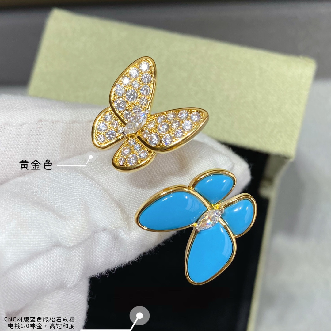 V*N CL*F & arpels blue turquoise butterfly ring