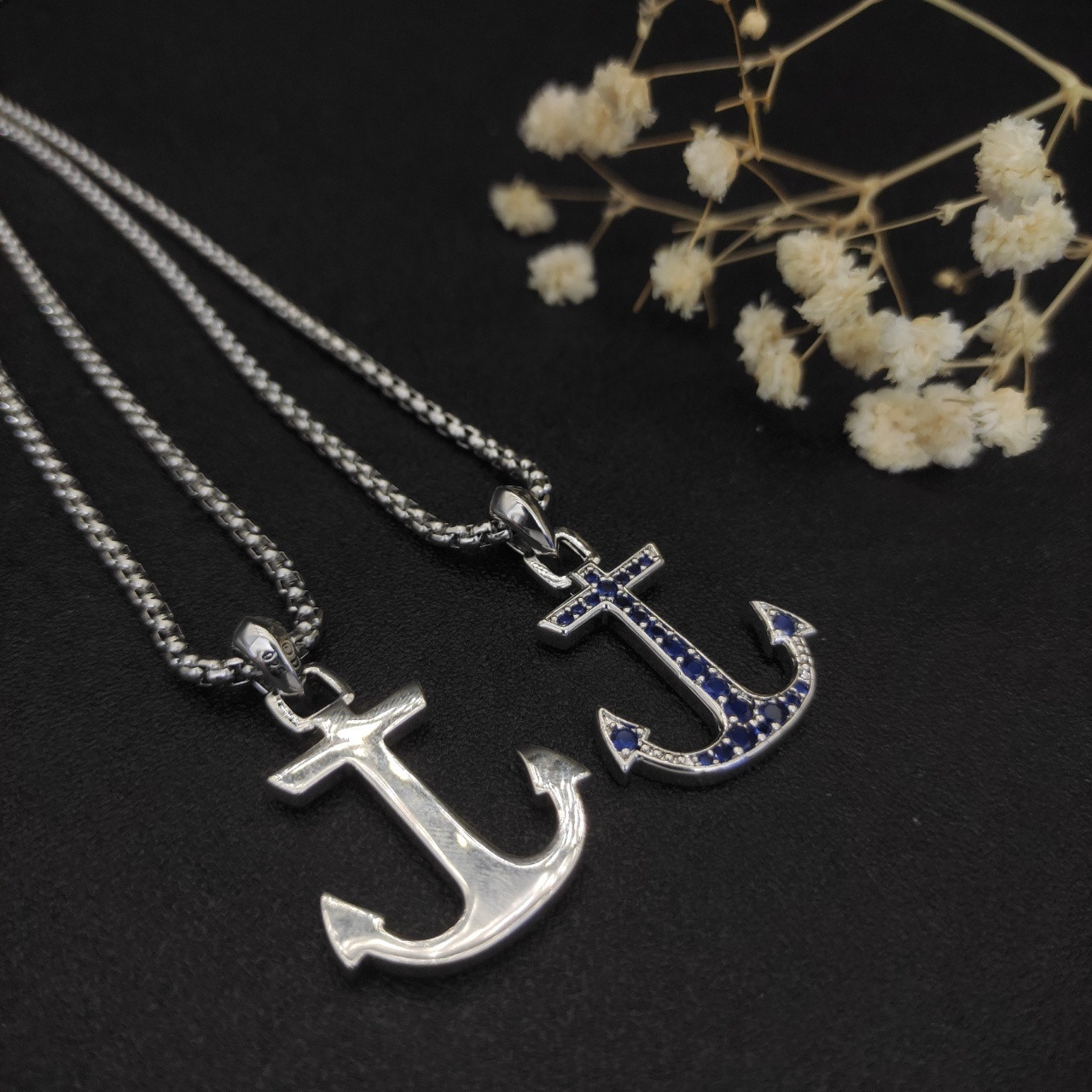 dau1d Yvrm*n sea anchor necklace(chain length 50+5cm delay chain chain thickness 3mm)