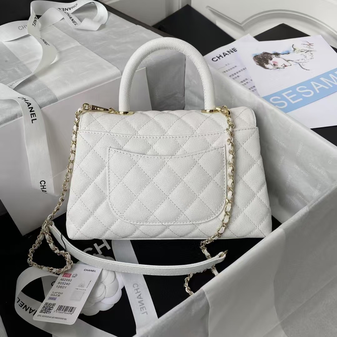 Ch*el coco handle bag a92990 24x10x14cm
