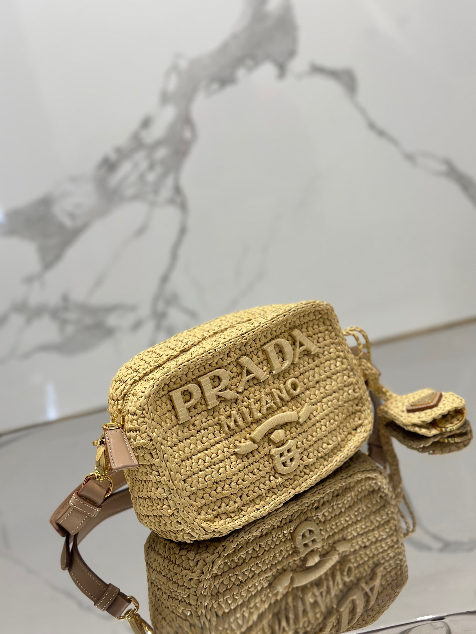 Pra*a crochet Pra*a brique bag color natural