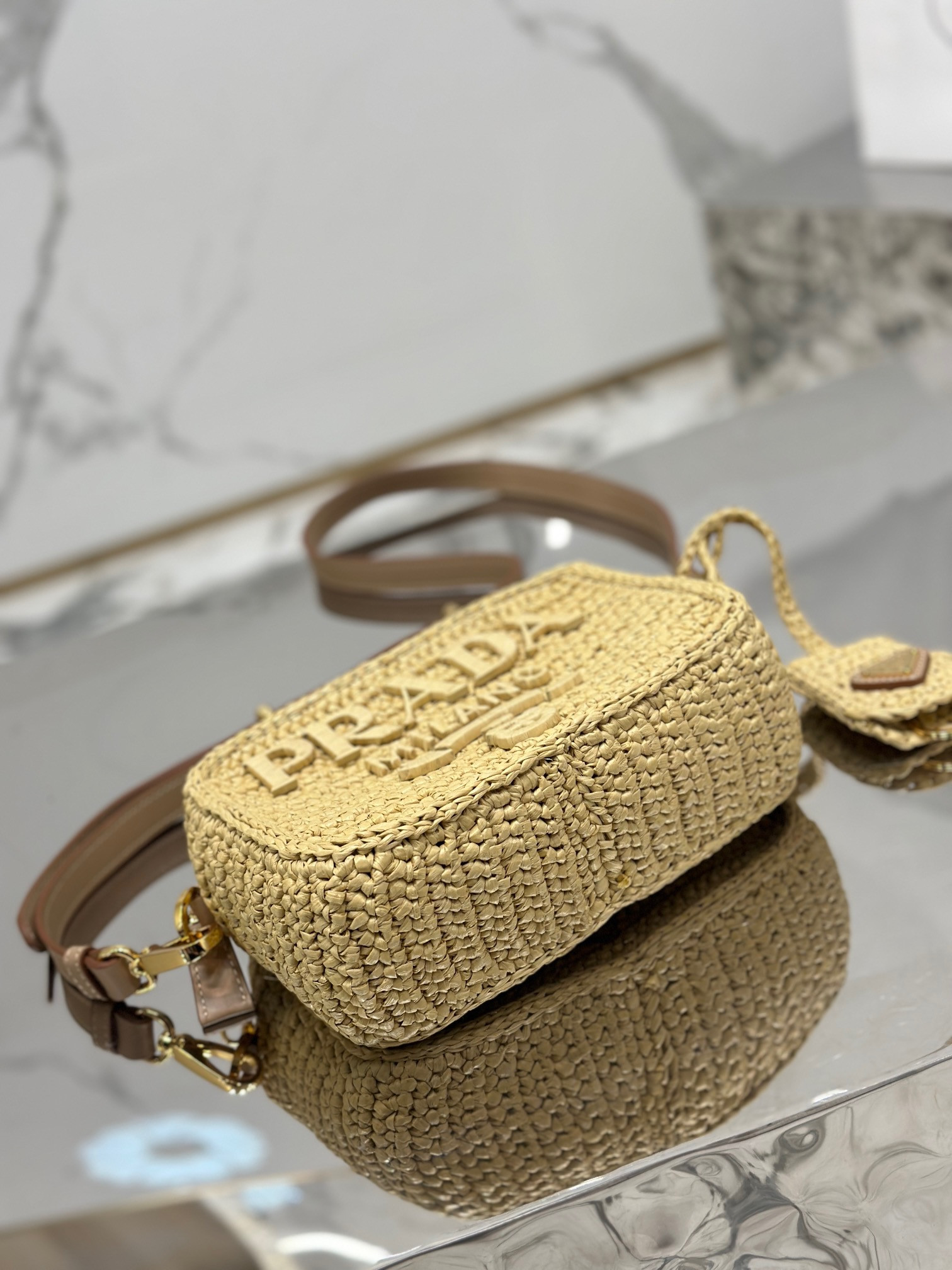 Pra*a crochet Pra*a brique bag color natural