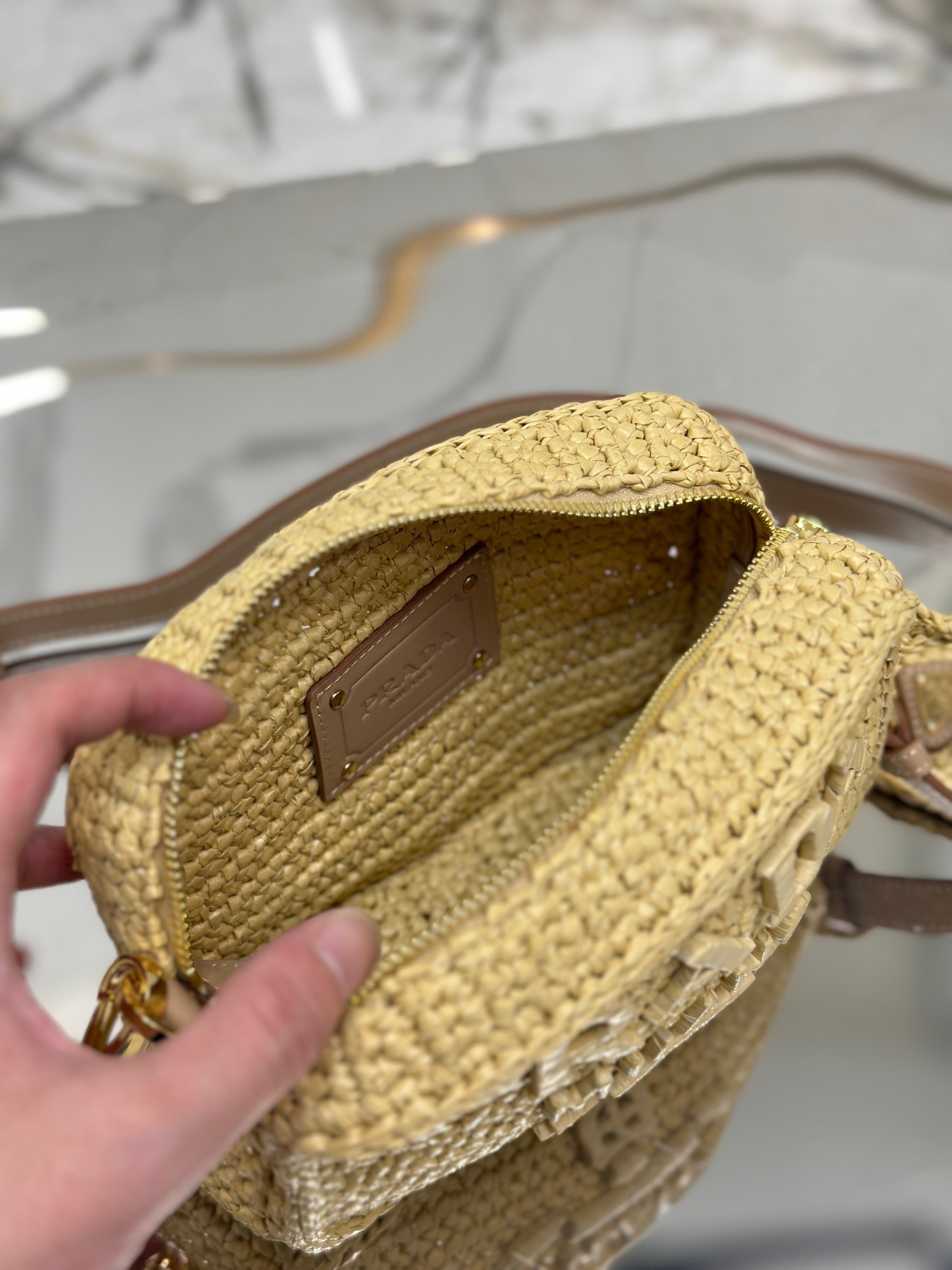 Pra*a crochet Pra*a brique bag color natural