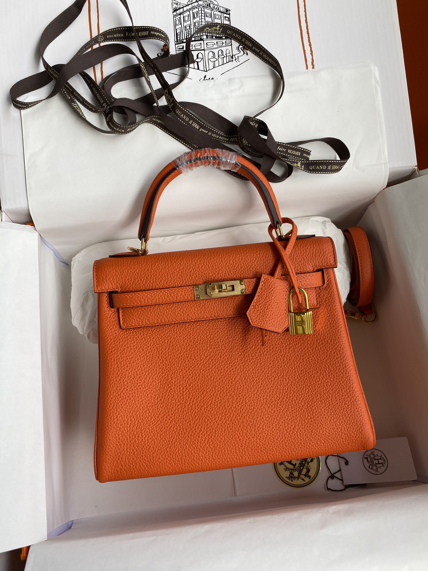 H**mes kelly gold-tone hardware 25 28