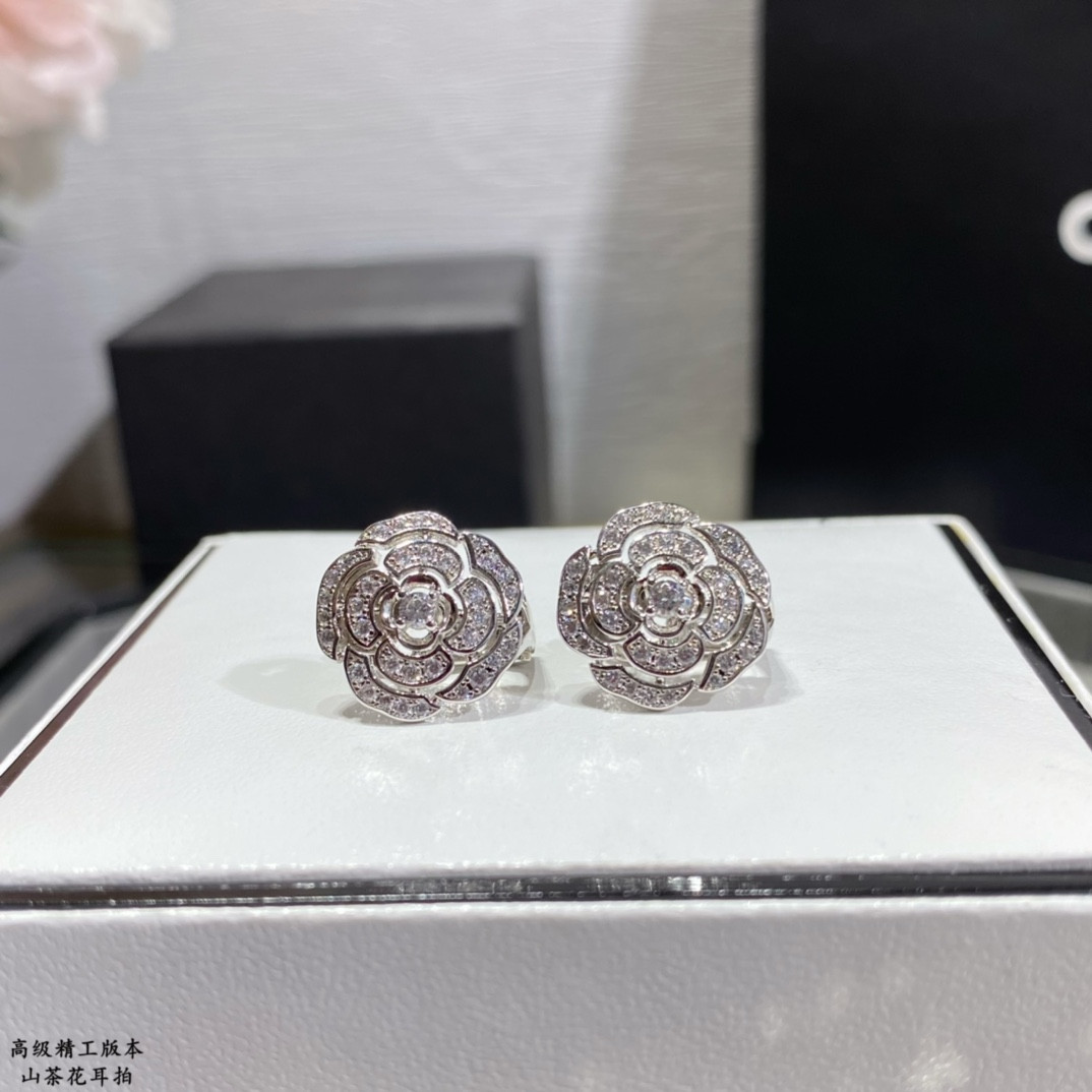 Ch*el camellia earrings