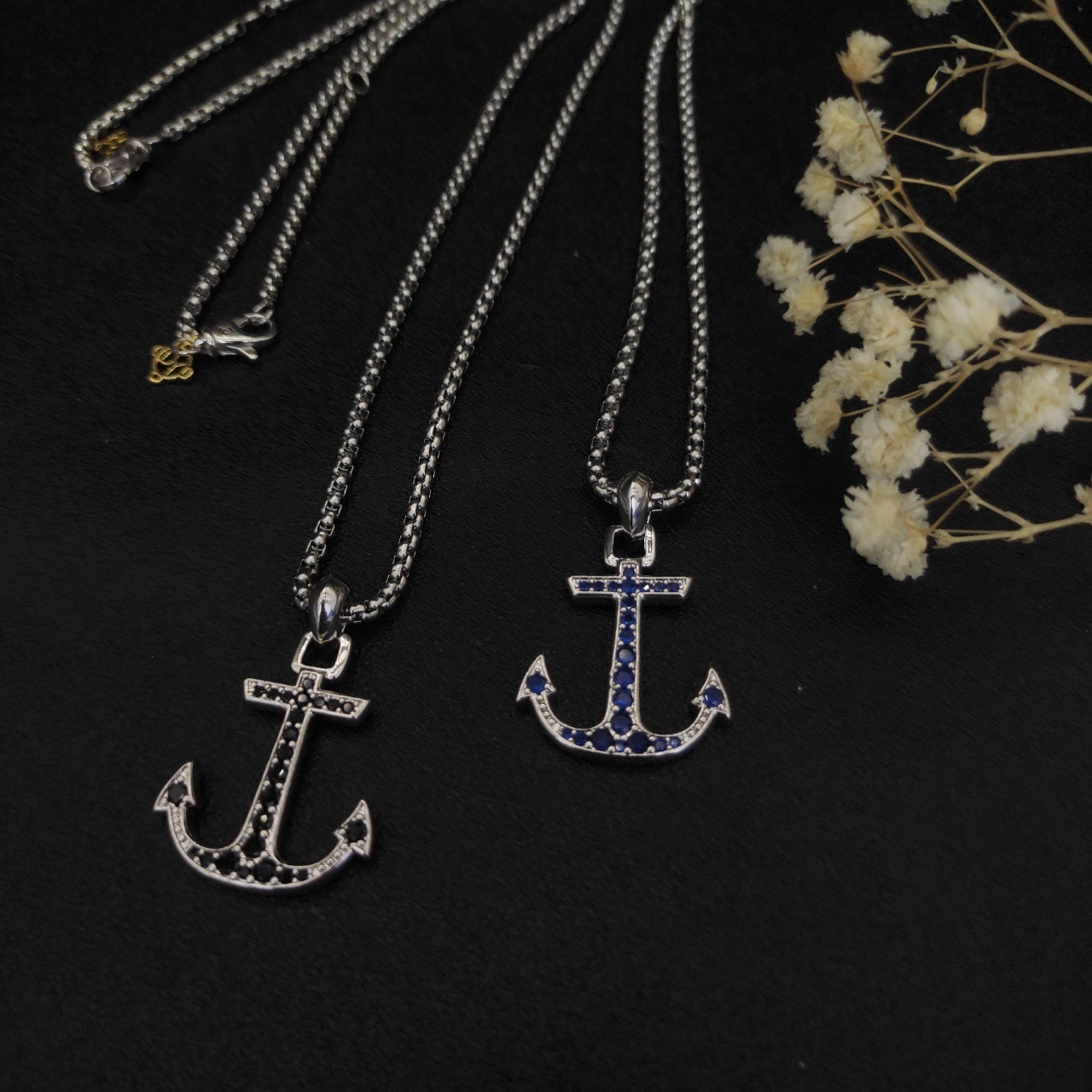 dau1d Yvrm*n sea anchor necklace(chain length 50+5cm delay chain chain thickness 3mm)
