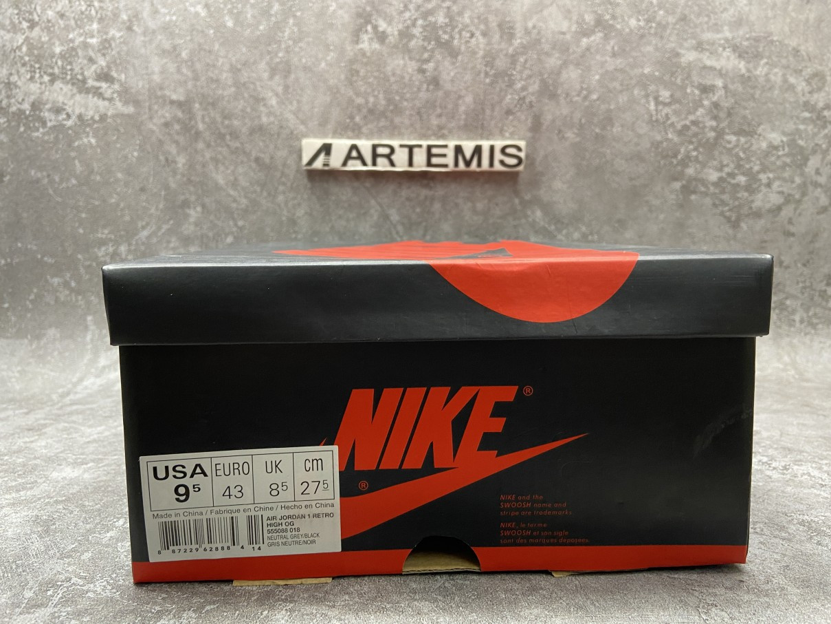 Air Jordan 1 Retro High Neutral Grey Hyper Crimson