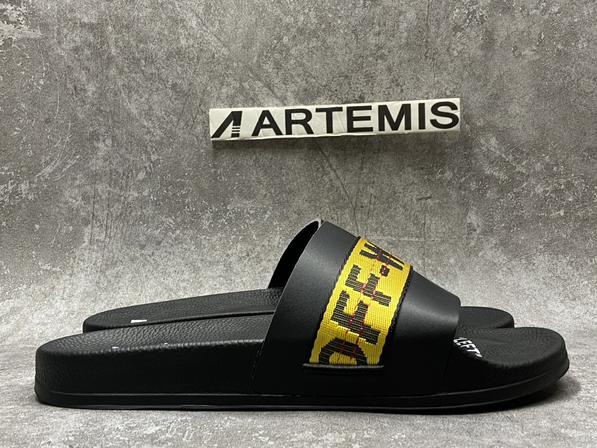 OFF-WHITE Slide Black Yellow (No Shoe Box)