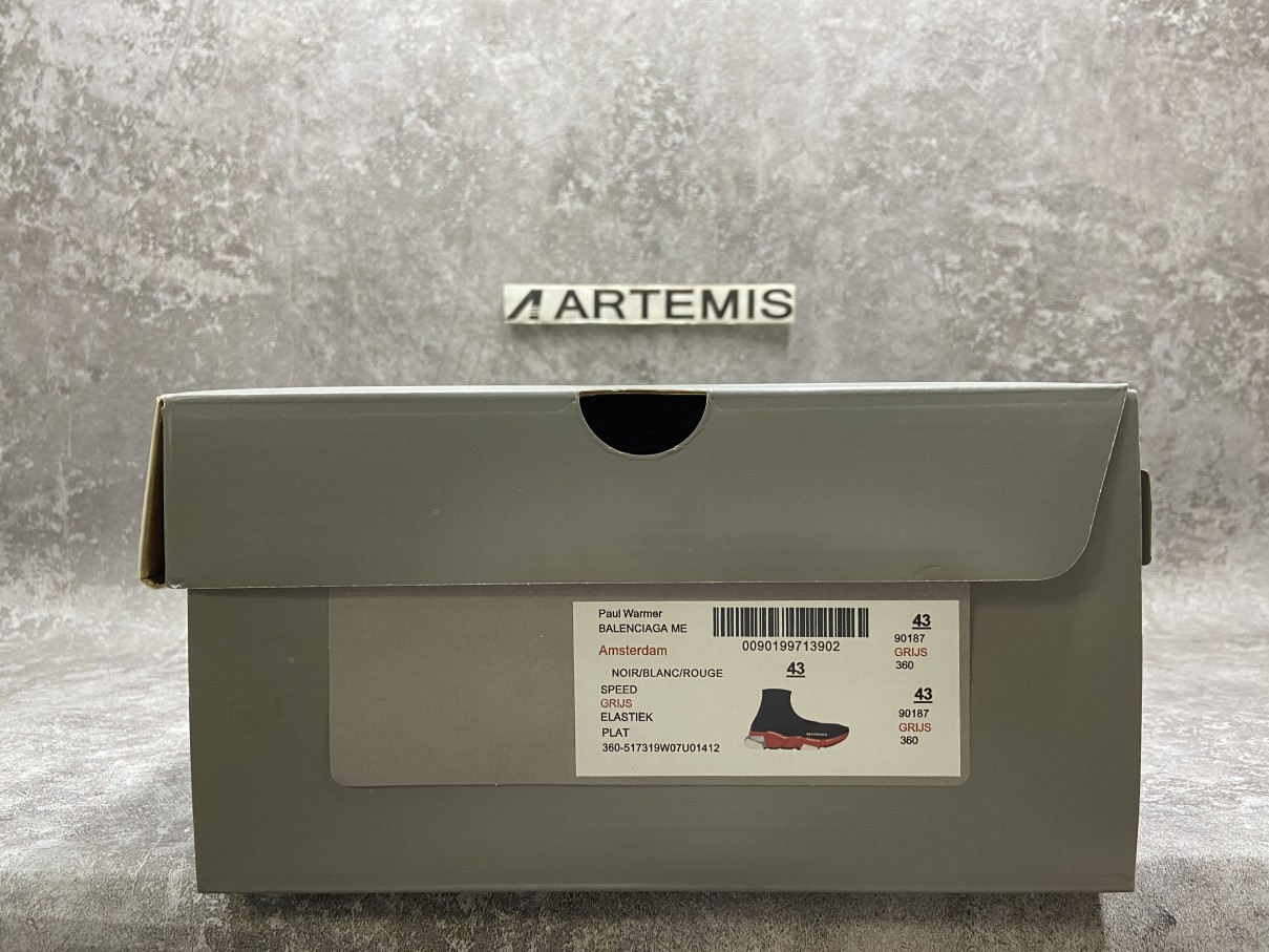 Balenciga Speed Clear Sole Black Red