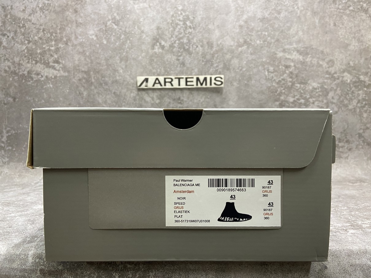 balenciga speed Gr*ffiti trainers black