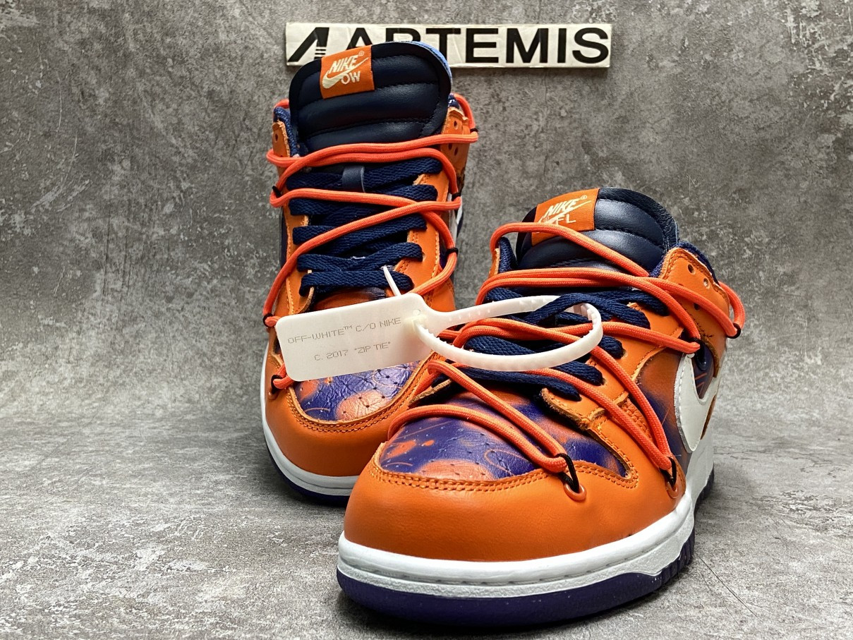 OFF WHITE x Nike Dunk Low x FL Orange Navy Blue White