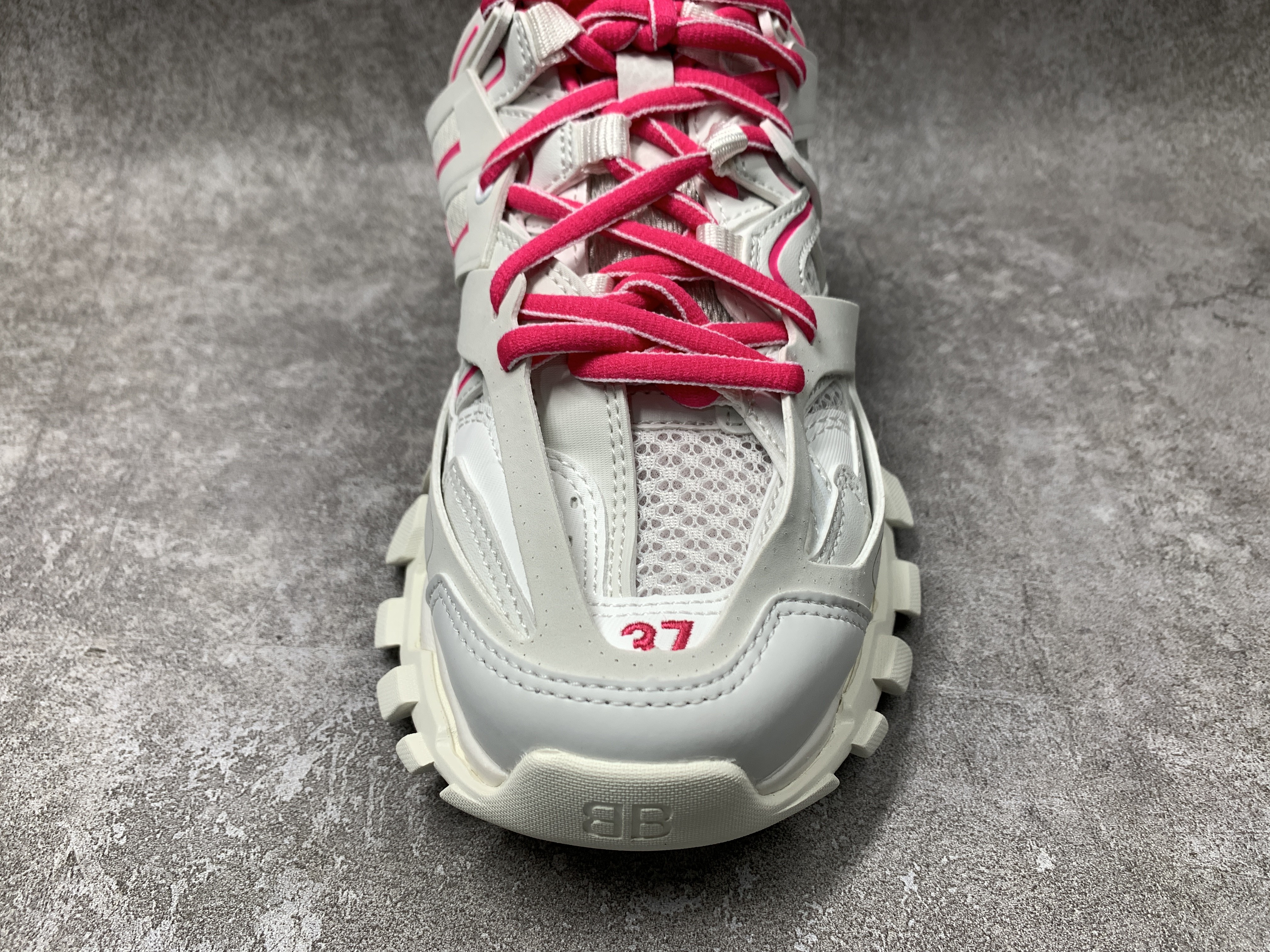 Balenciga Track Mule White Pink