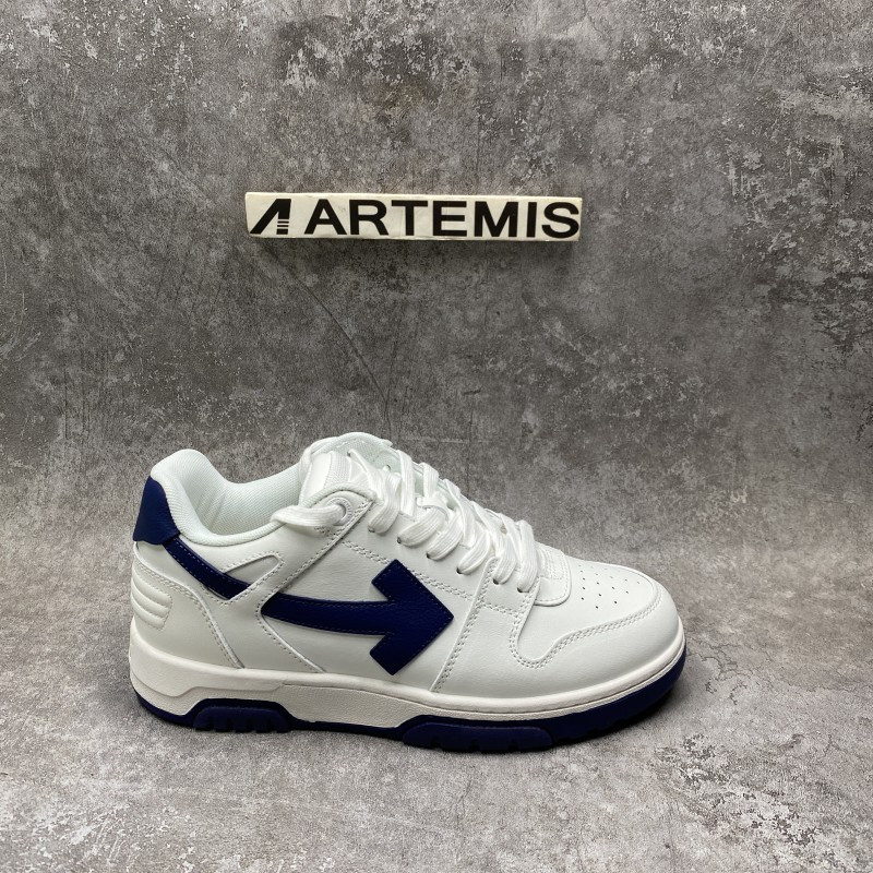 OFF-WHITE Out Of Office OOO Low Tops White White Navy Blue