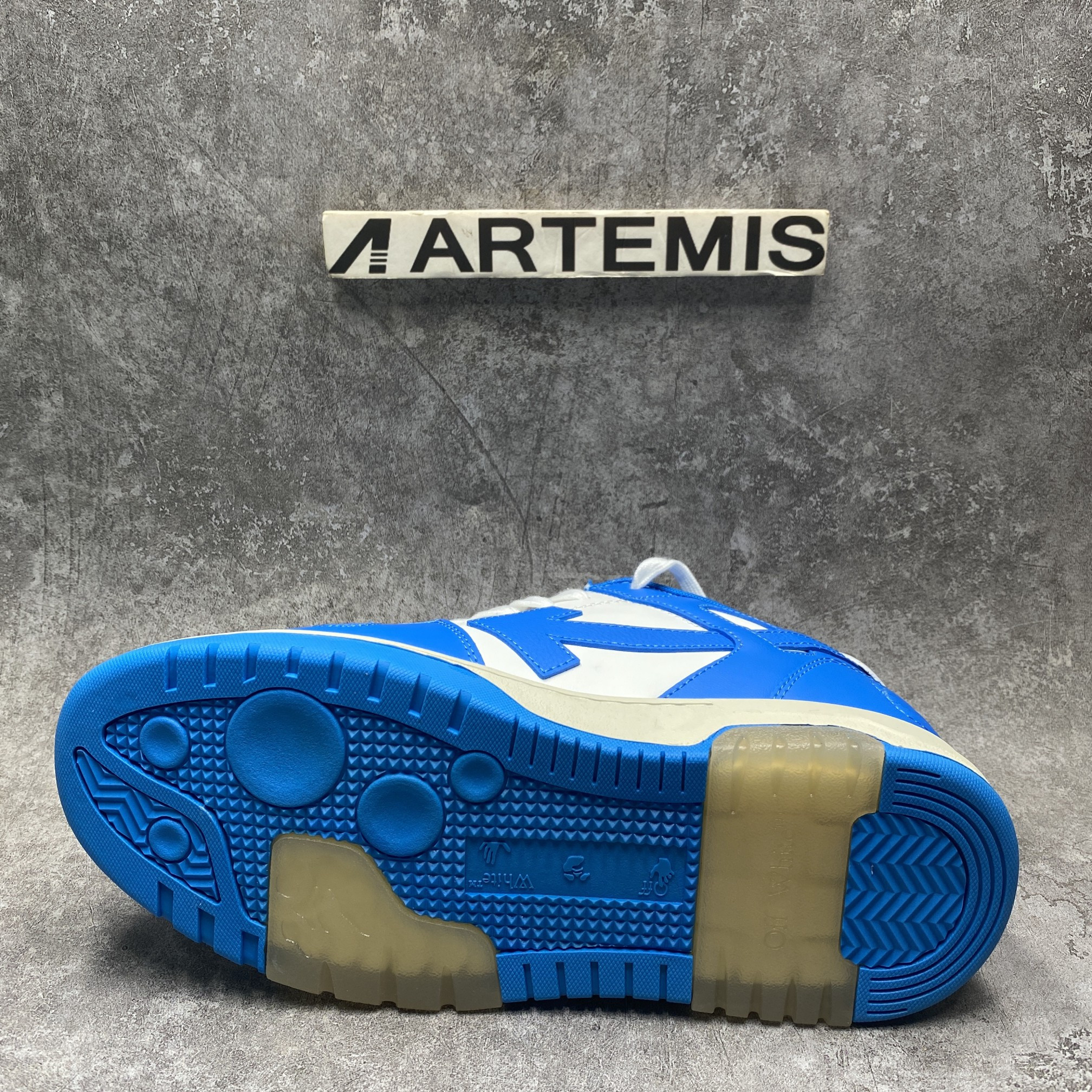 OFF-WHITE Out Of Office OOO Low Tops Blue White