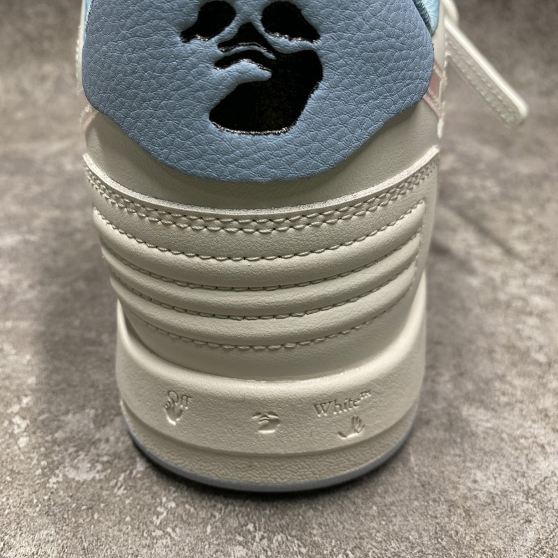 OFF-WHITE Out Of Office OOO Low Tops White Iridescent Blue