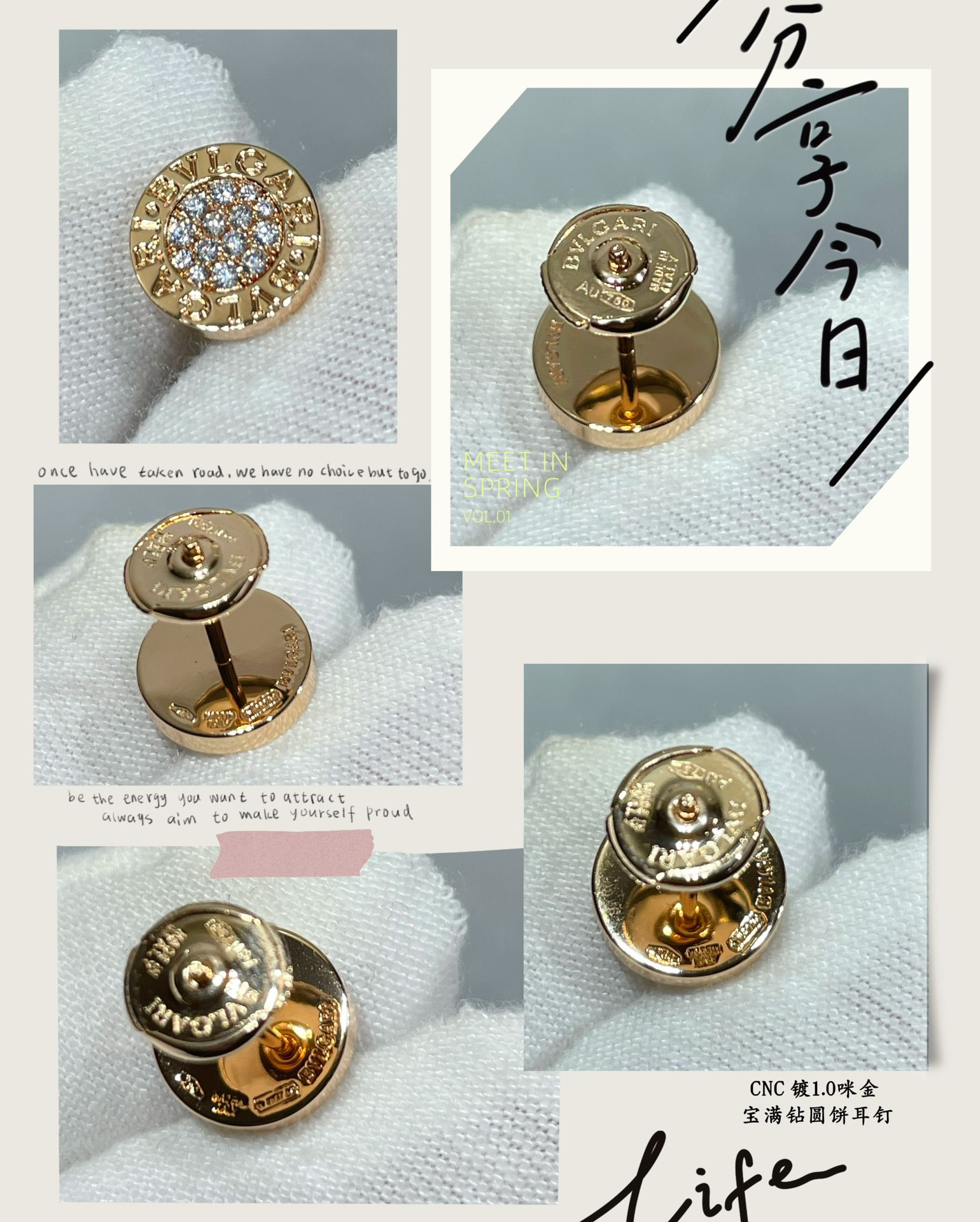 b*l*ai Di*m*nd round cake earrings