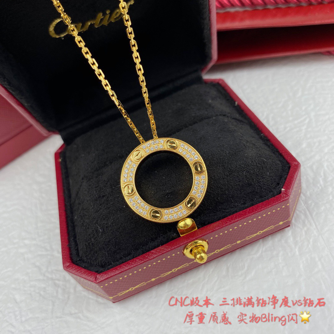 ca*t*er double-sided fully Di*m*nd-encrusted coin necklace