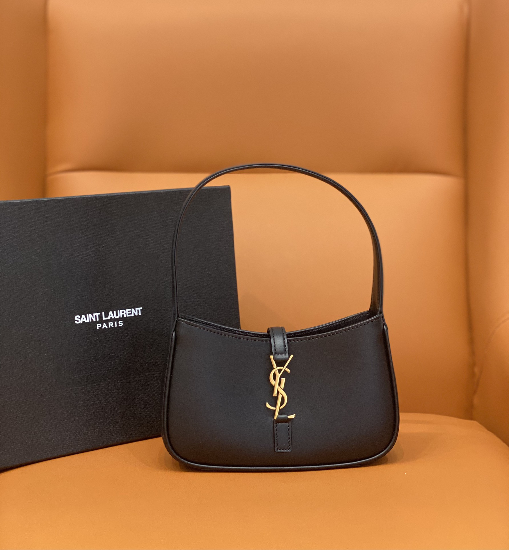 Y*L mini le 5 À 7 in smooth leather noir 19 x 11.5 x 4.5 cm