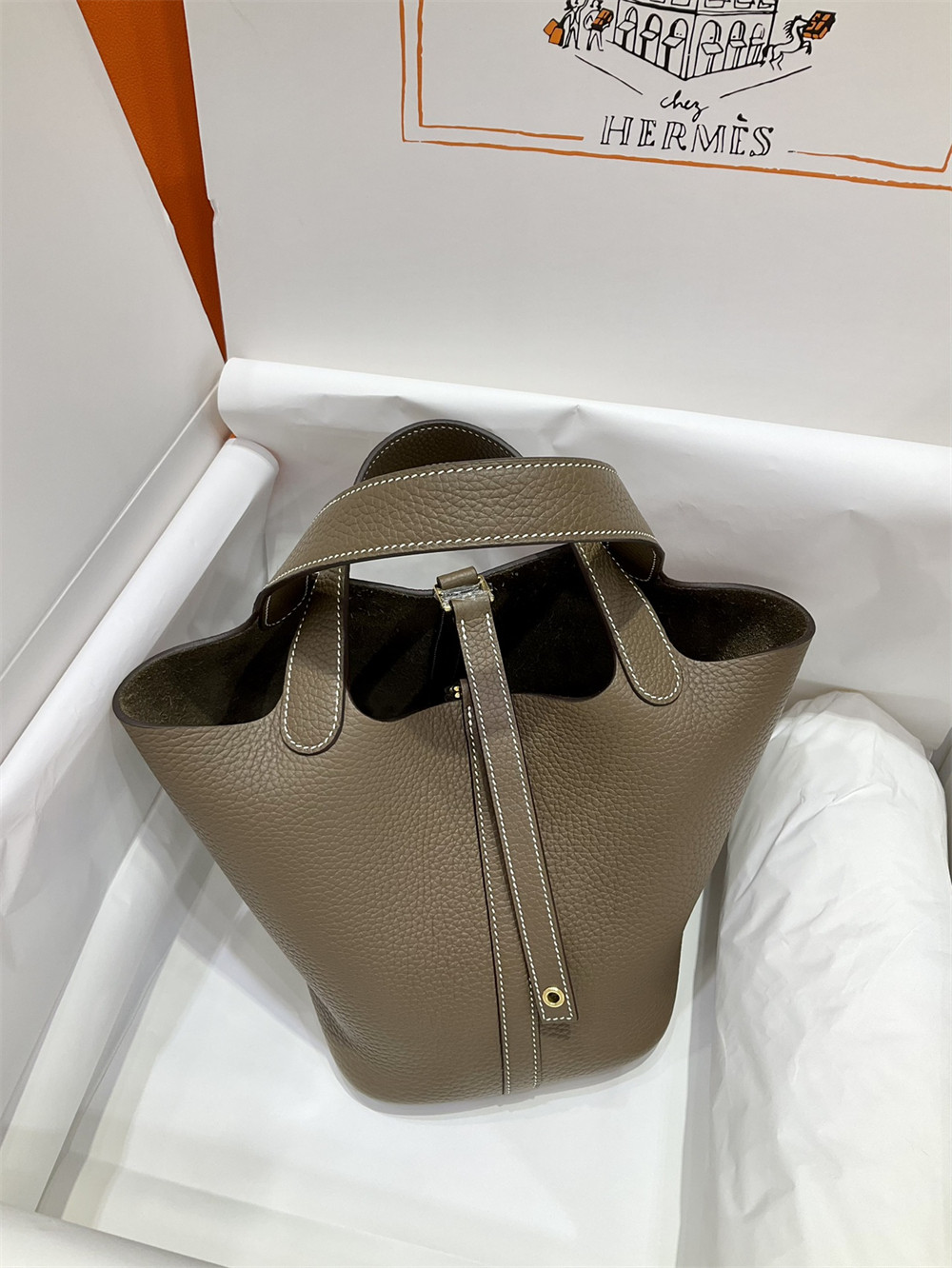 H**mes picotin 18cm elephant gray without original box