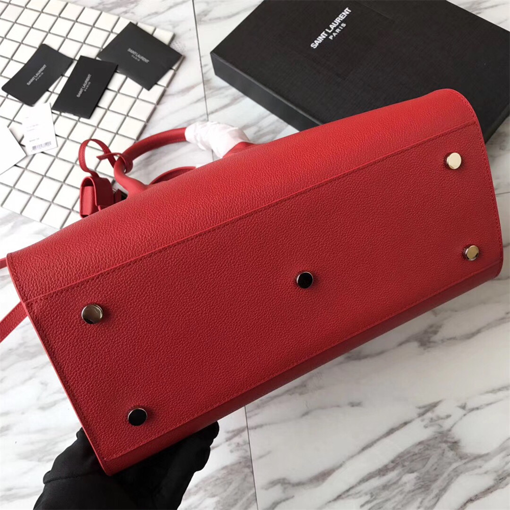 Y*L sac de jour small in grained leather red