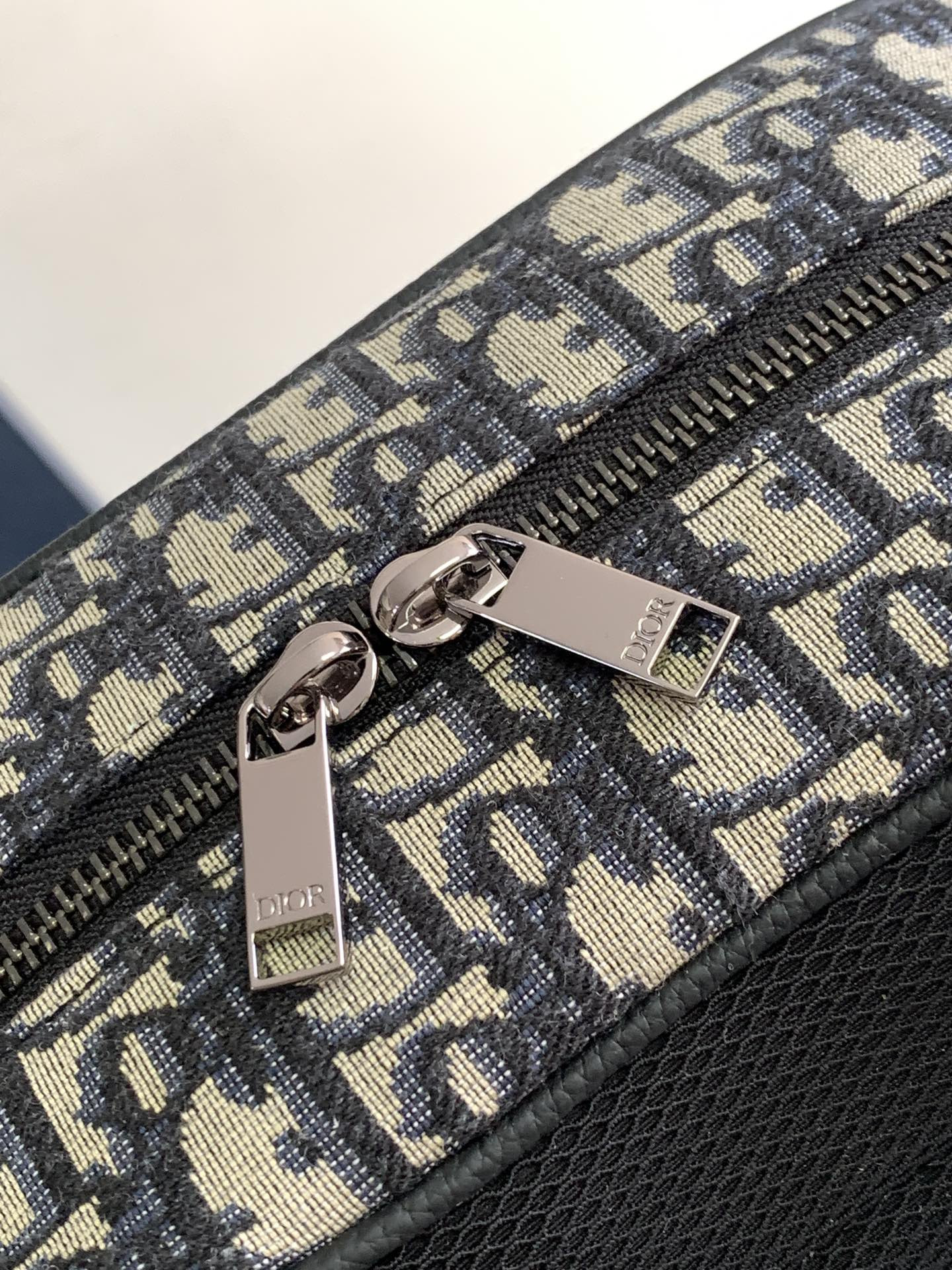 D*or safari backpack beige and black D*or oblique jacquard 11 x 16 x 5.5 inches