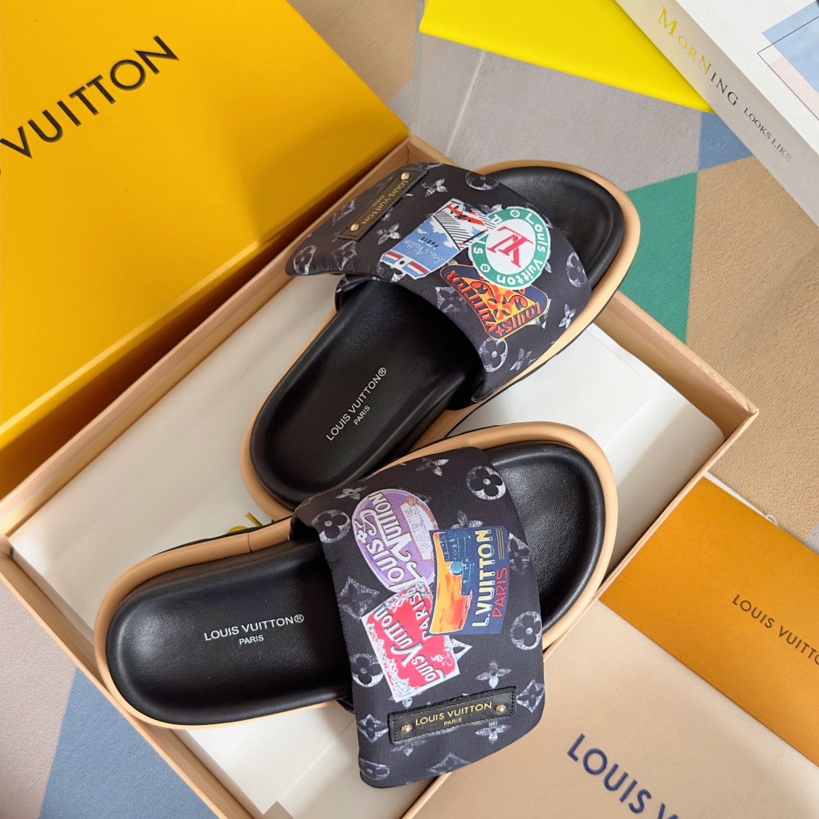 LV Pool Pillow Flat Comfort Mule