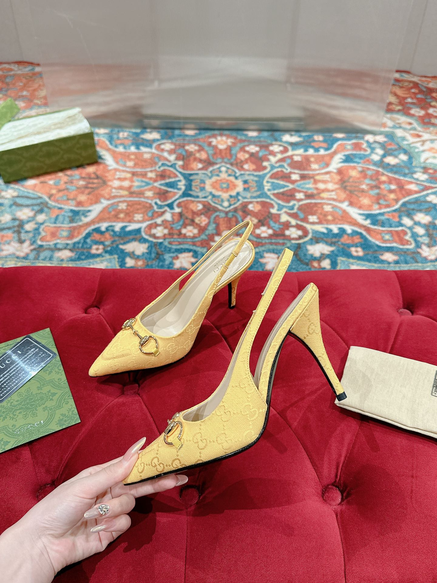 ua G*u*i horsebit slingback pump high heel