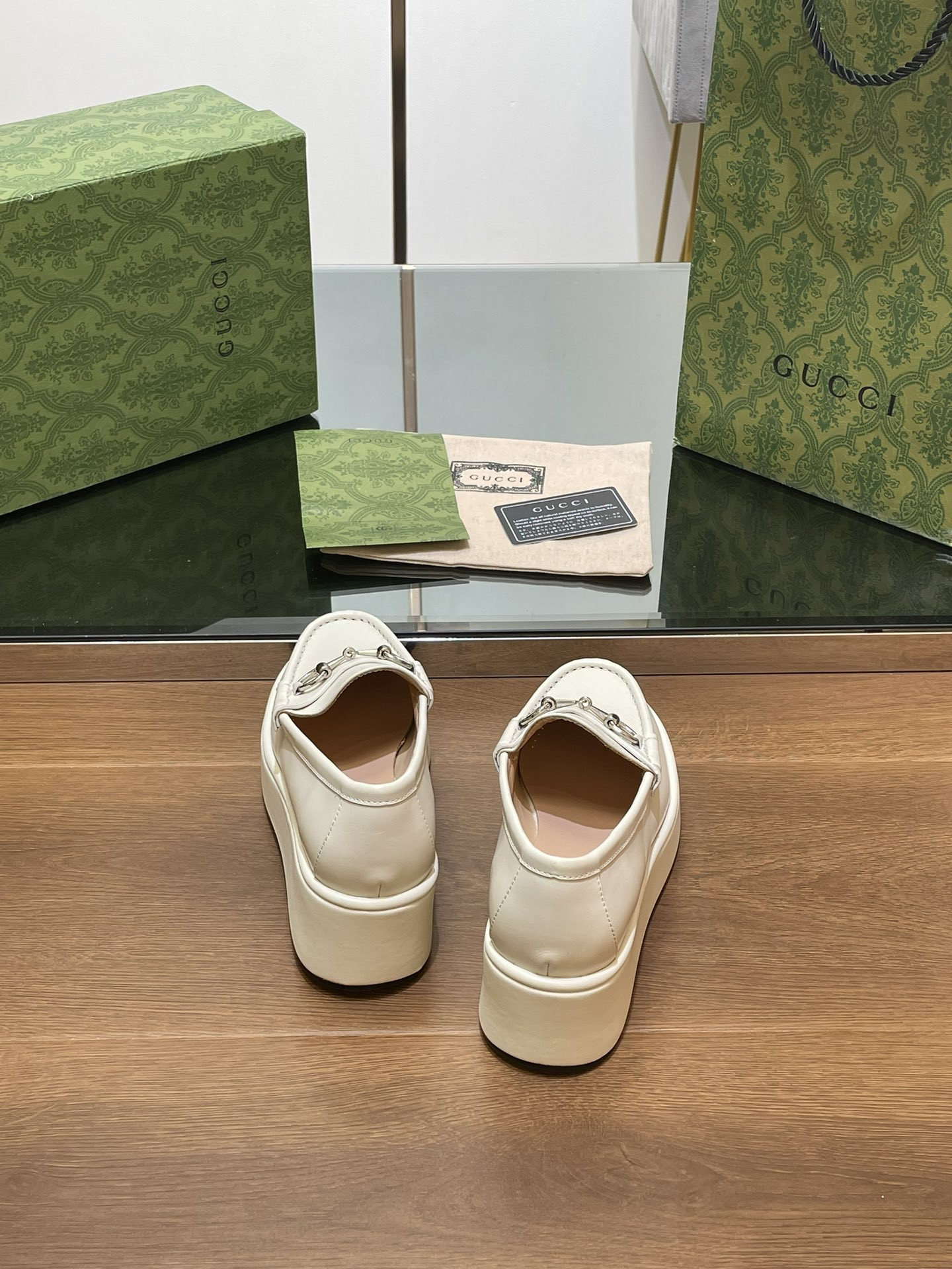 ua G*u*i horsebit wedge loafer