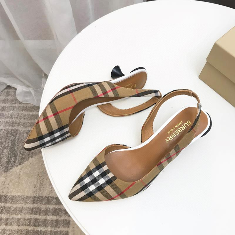 ua B**rry check slingback pumps
