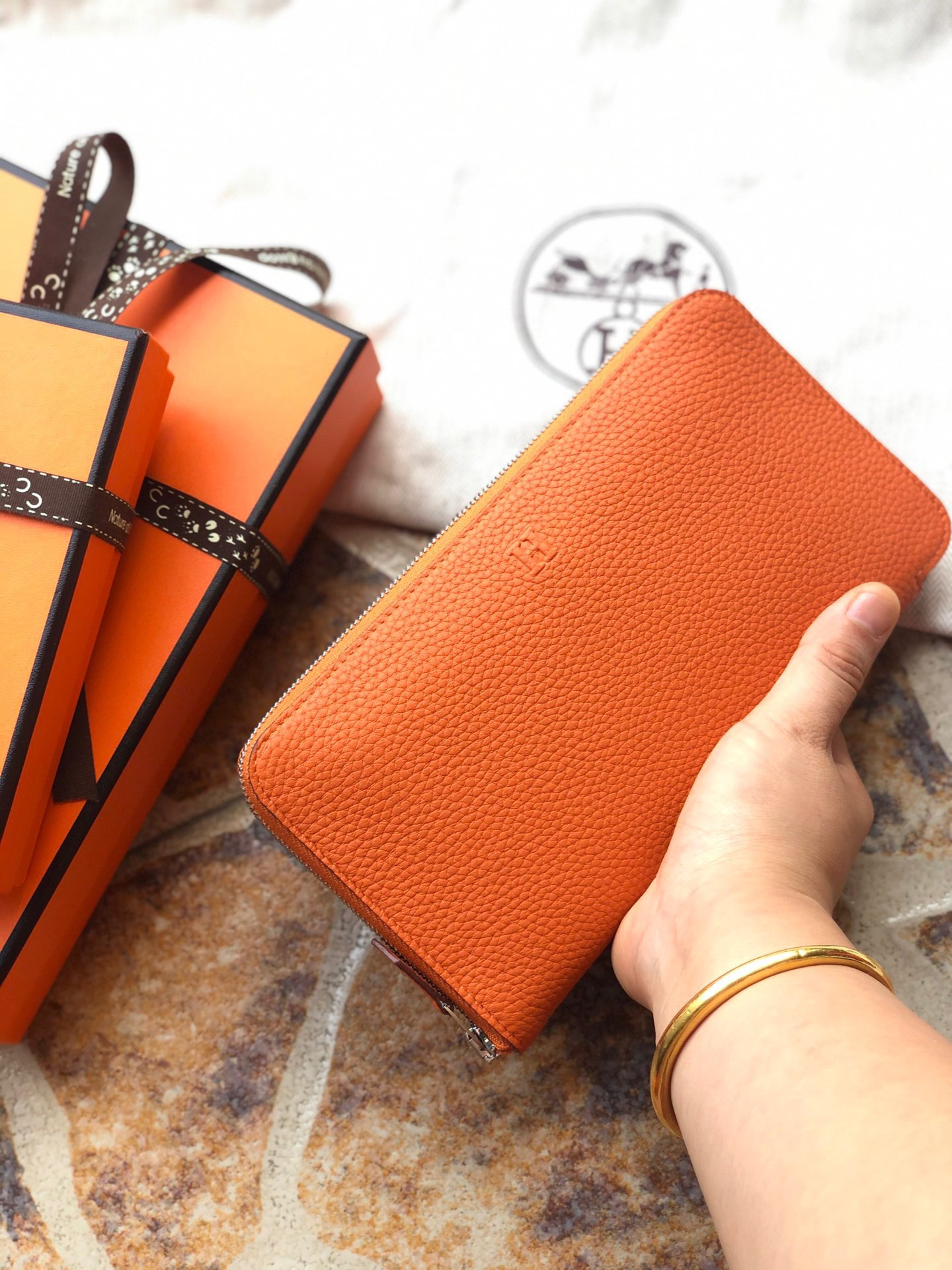 H**mes long wallet 20x11cm