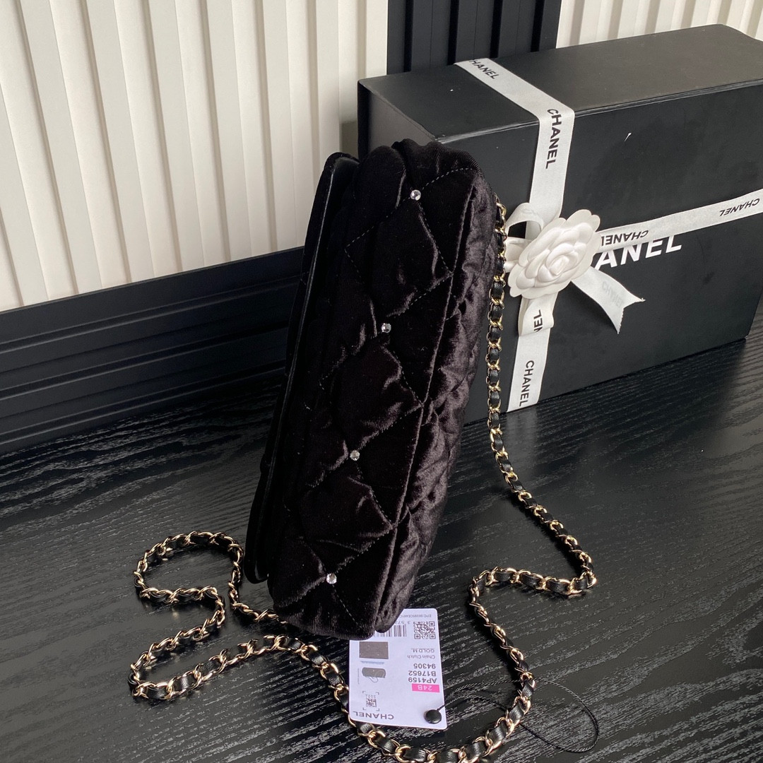 Ch*el clutch with chain 13×23×5cm