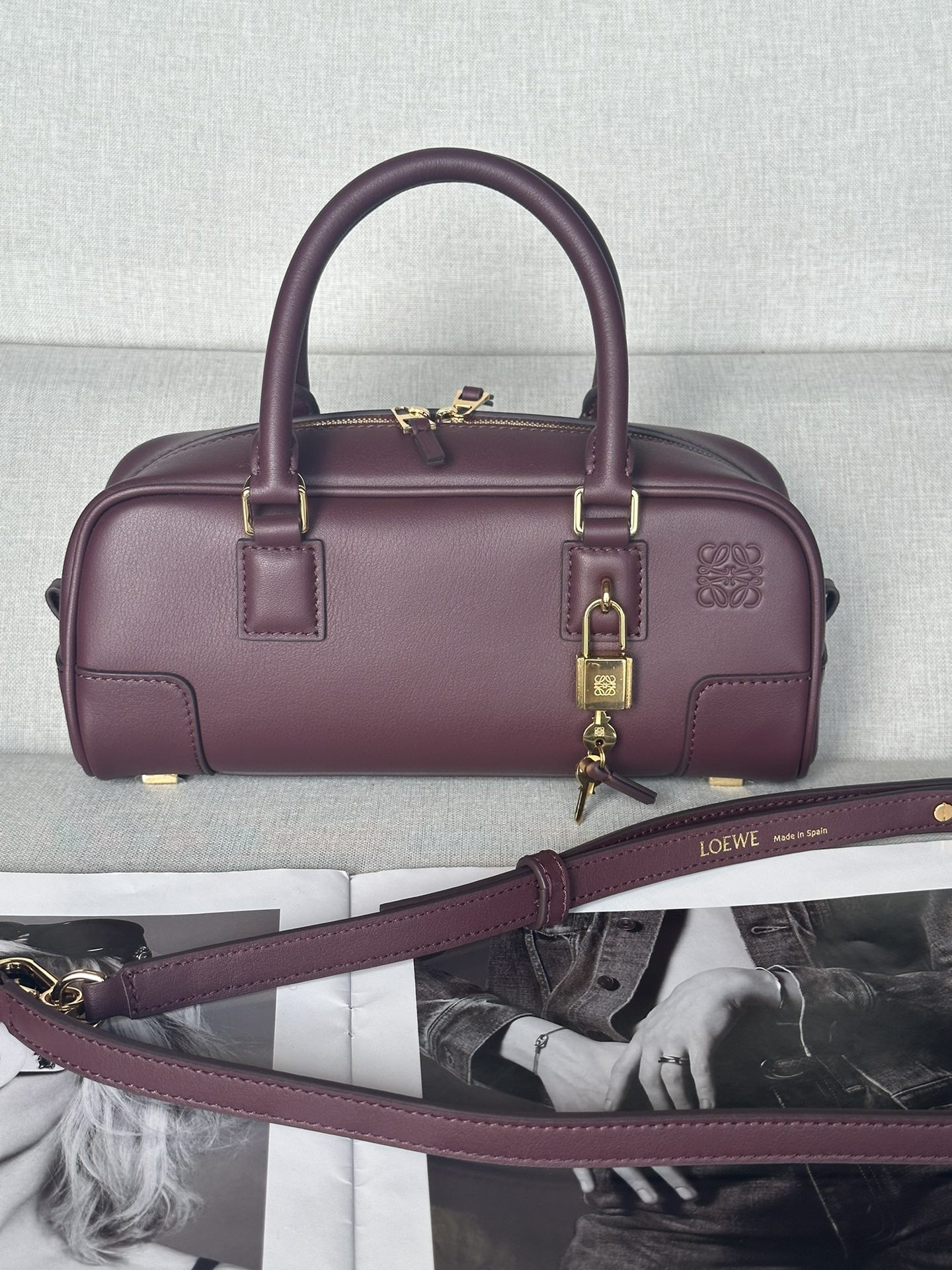 L0ew* amazona 23 cropped bag in nappa calfskin 23x11x10cm