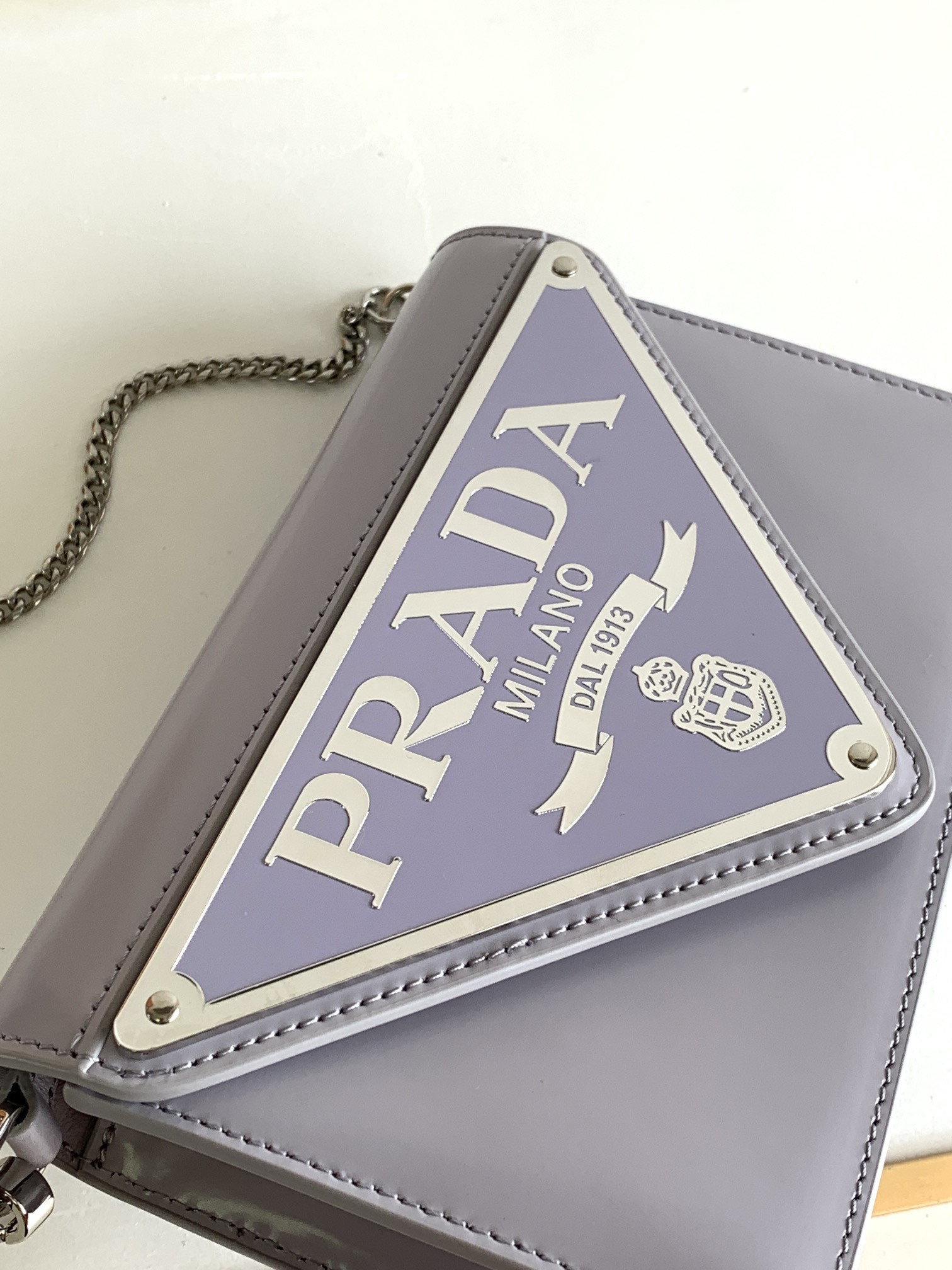 Pra*a brushed leather shoulder bag 17x 9.5x3.5cm