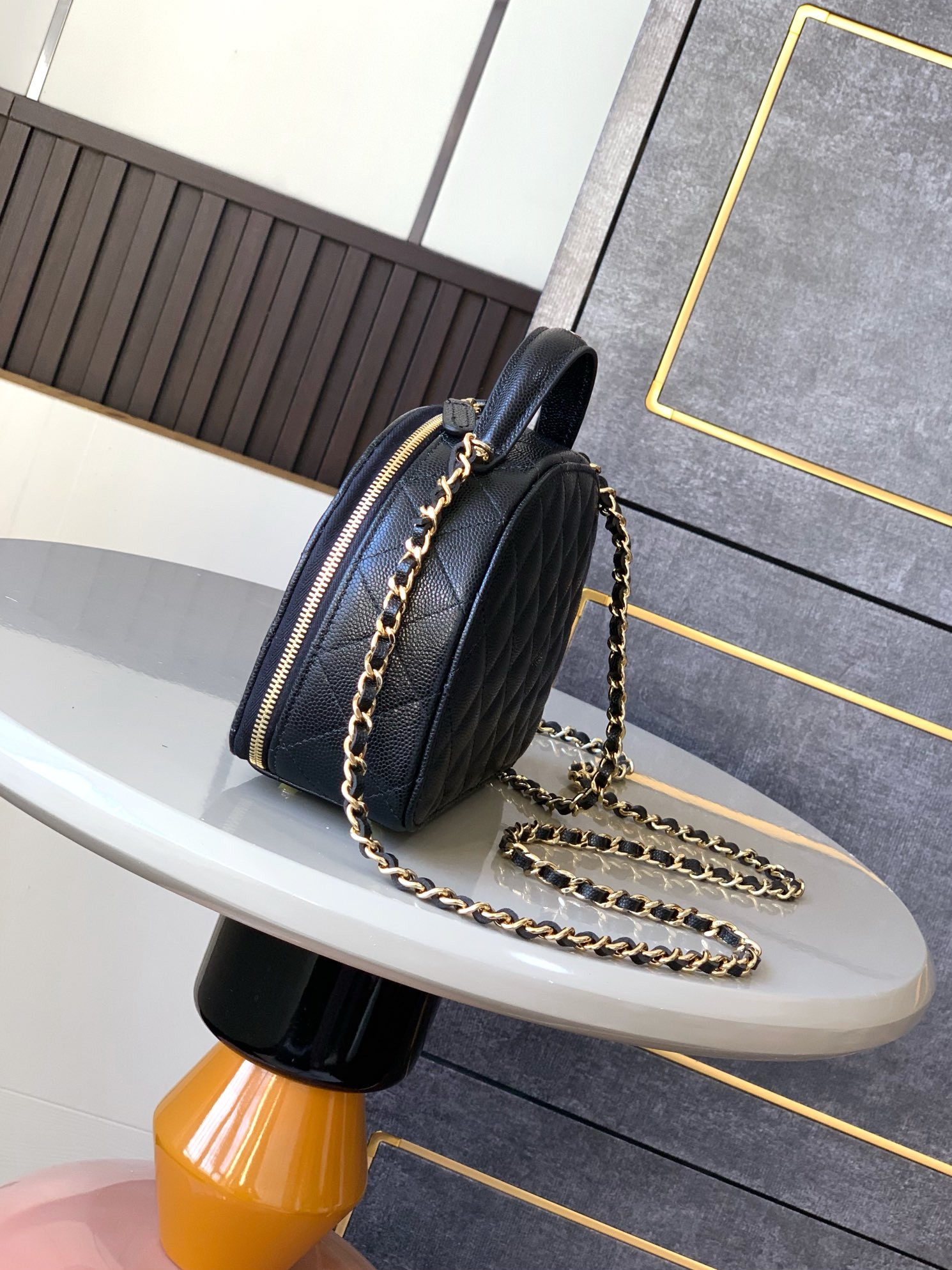 Ch*el bowling bag 18.5x13x7cm