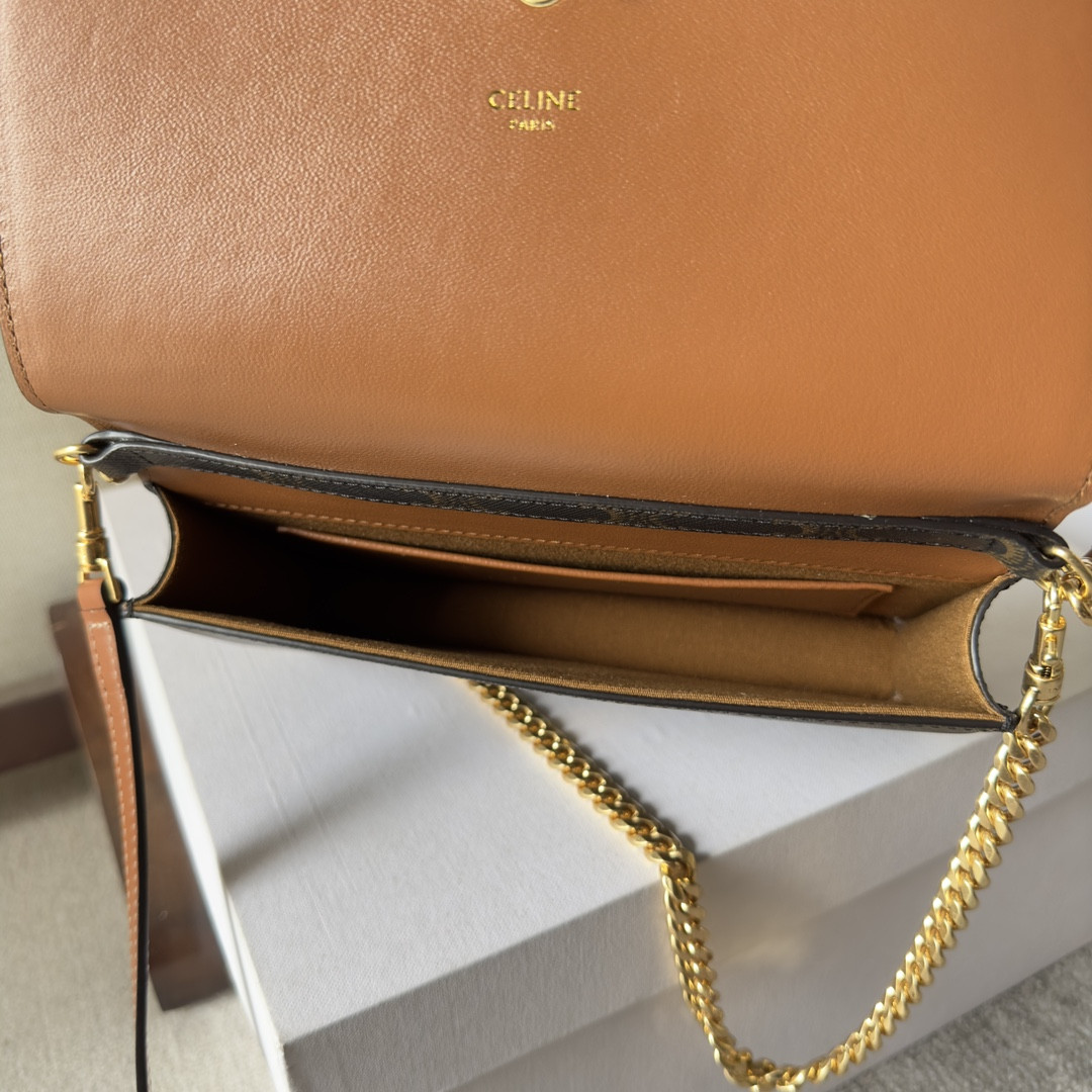 Ce**e multipochette in triomphe canvas and calfskin 20.5x11x4cm