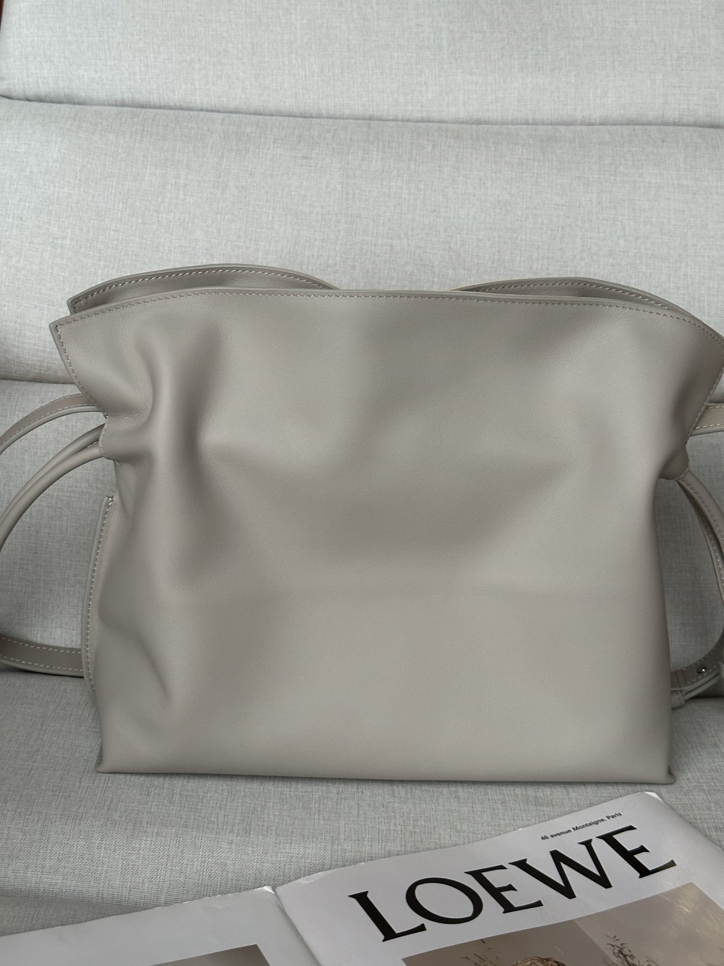 L0ew* x albers medium flamenco clutch in nappa calfskin 24.5x30x10.5cm